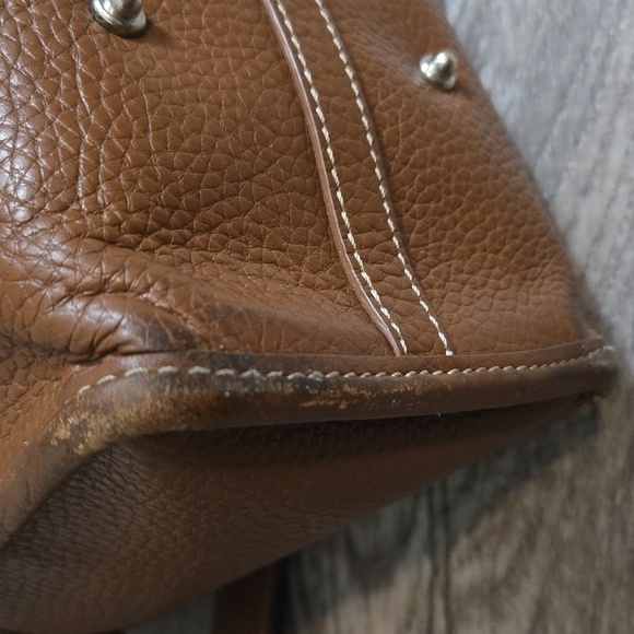 Vintage Dooney and Bourke Chestnut Double Pocket Satchel/Tote - Picture 6 of 11